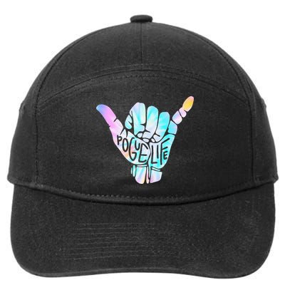 Pogue Life Shaka Hand Hang Loose Tie Dye Pattern (obx) 7-Panel Snapback Hat