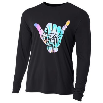 Pogue Life Shaka Hand Hang Loose Tie Dye Pattern (obx) Cooling Performance Long Sleeve Crew