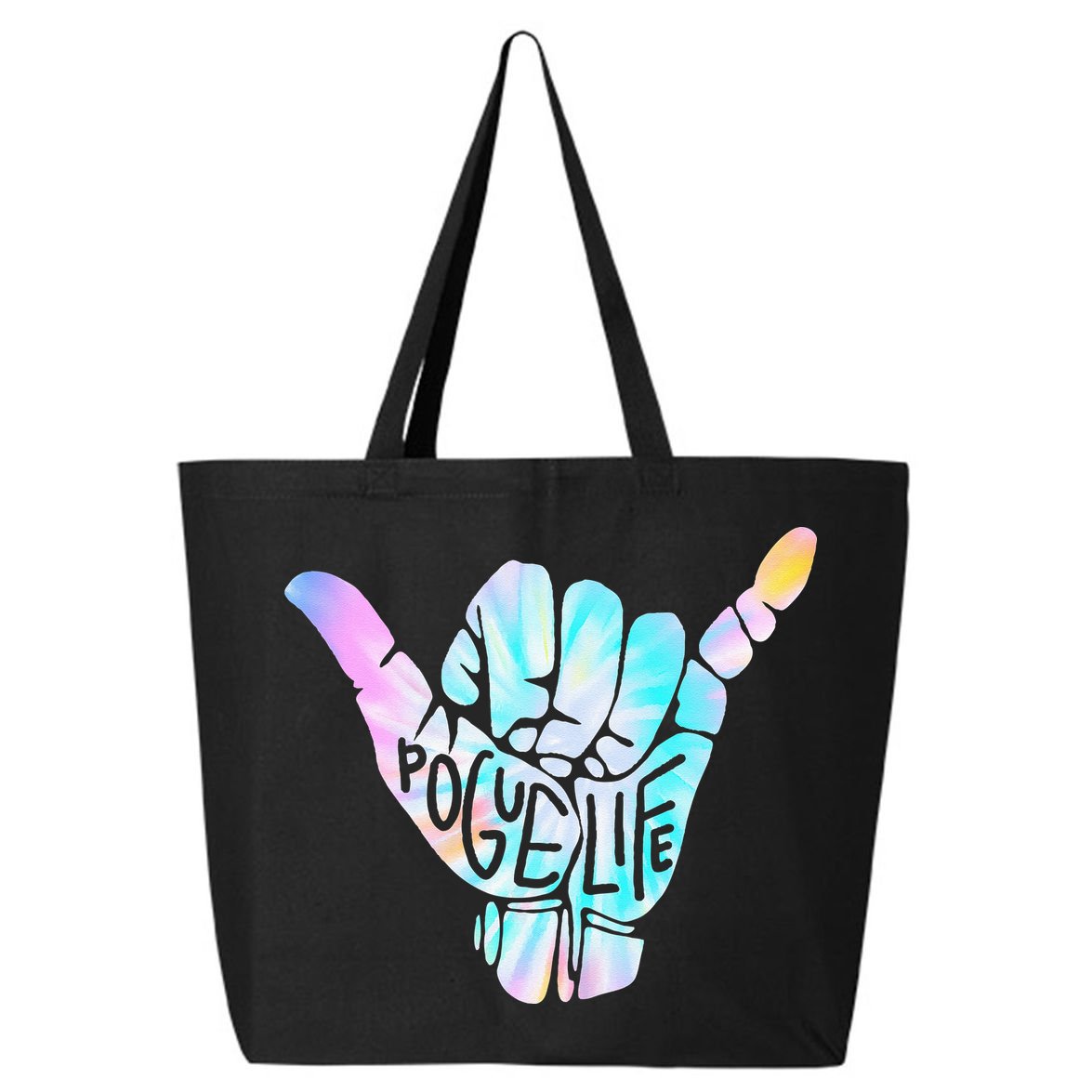 Pogue Life Shaka Hand Hang Loose Tie Dye Pattern (obx) 25L Jumbo Tote