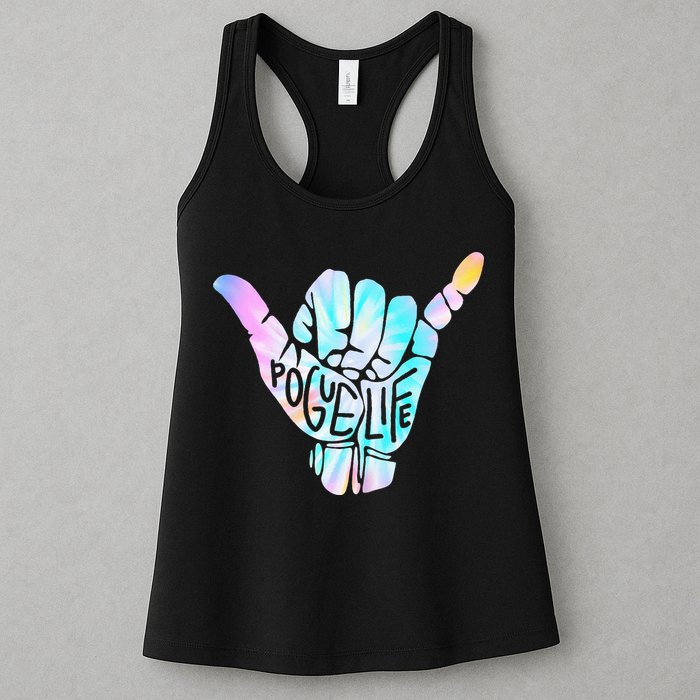 Pogue Life Shaka Hand Hang Loose Tie Dye Pattern (obx) Womens Tank Top