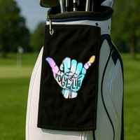 Pogue Life Shaka Hand Hang Loose Tie Dye Pattern (obx) Golf Towel