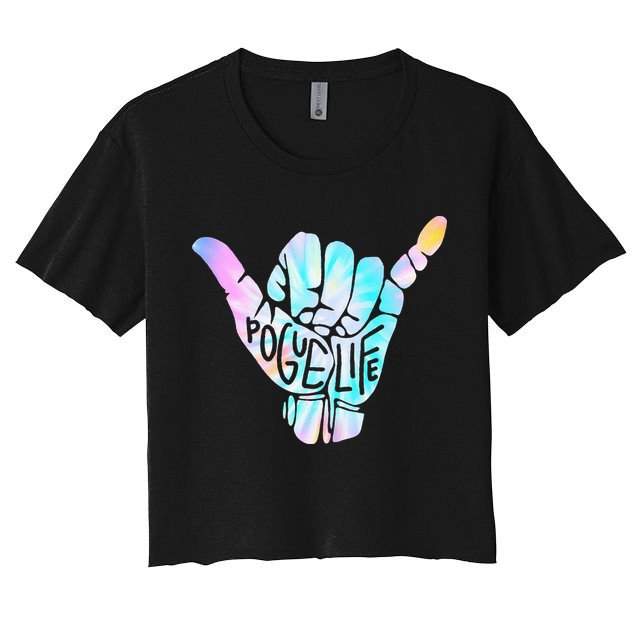 Pogue Life Shaka Hand Hang Loose Tie Dye Pattern (obx) Crop Top