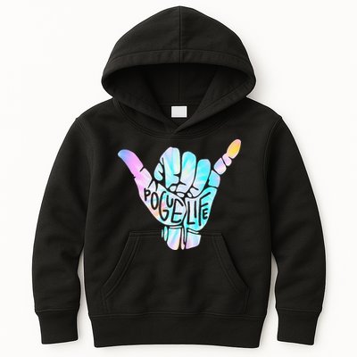 Pogue Life Shaka Hand Hang Loose Tie Dye Pattern (obx) Kids Hoodie