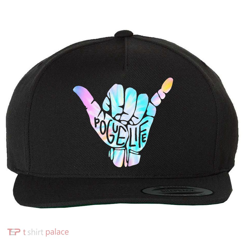 Pogue Life Shaka Hand Hang Loose Tie Dye Pattern (obx) Wool Snapback Cap