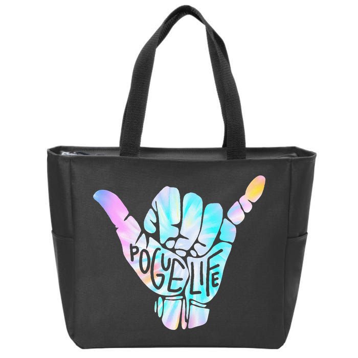 Pogue Life Shaka Hand Hang Loose Tie Dye Pattern (obx) Zip Tote Bag