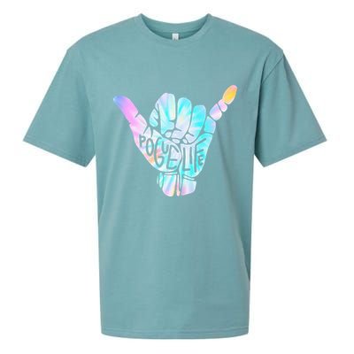Pogue Life Shaka Hand Hang Loose Tie Dye Pattern (obx) Sueded Cloud Jersey T-Shirt