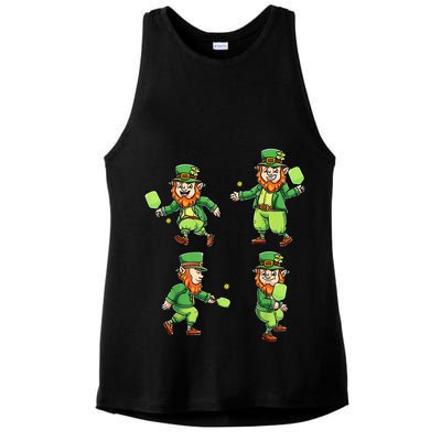 Pickleball Leprechauns St Patrick's Day Pickleball Player Ladies PosiCharge Tri-Blend Wicking Tank