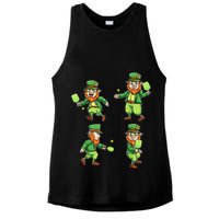Pickleball Leprechauns St Patrick's Day Pickleball Player Ladies PosiCharge Tri-Blend Wicking Tank
