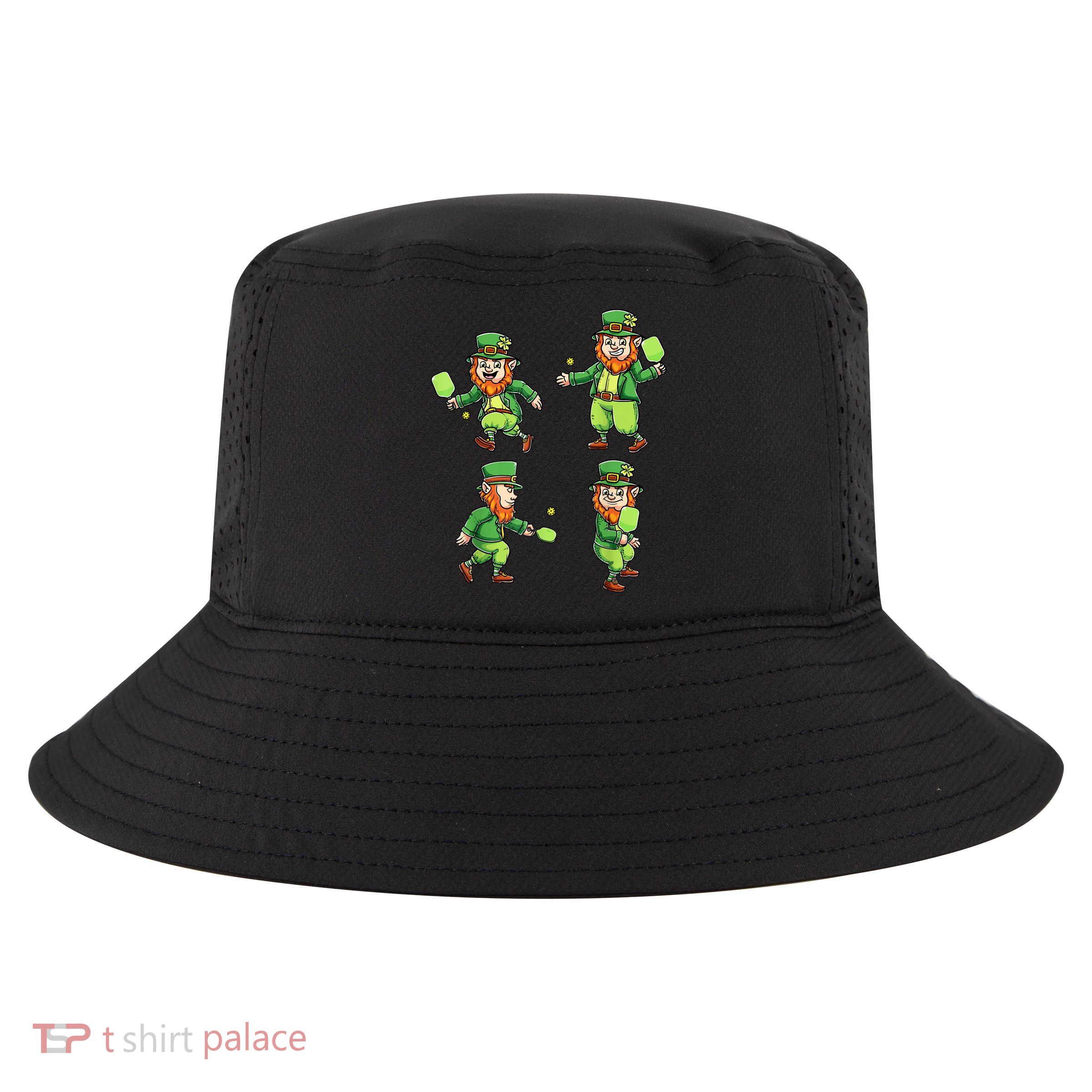 Pickleball Leprechauns St Patrick's Day Pickleball Player Cool Comfort Performance Bucket Hat