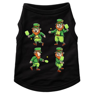 Pickleball Leprechauns St Patrick's Day Pickleball Player Doggie Tank