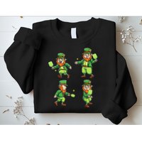 Pickleball Leprechauns St Patrick's Day Pickleball Player Sweatshirt