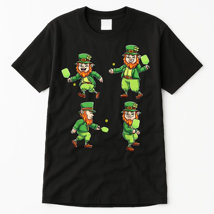 Pickleball Leprechauns St Patrick's Day Pickleball Player Tall T-Shirt
