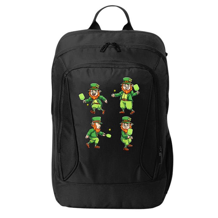 Pickleball Leprechauns St Patrick's Day Pickleball Player City Backpack