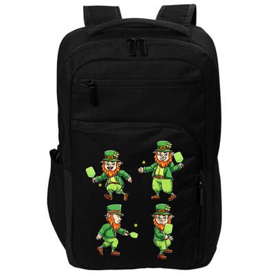 Pickleball Leprechauns St Patrick's Day Pickleball Player Impact Tech Backpack