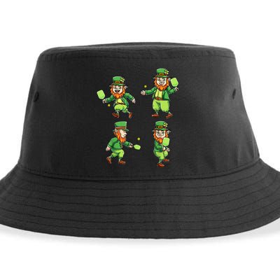 Pickleball Leprechauns St Patrick's Day Pickleball Player Sustainable Bucket Hat