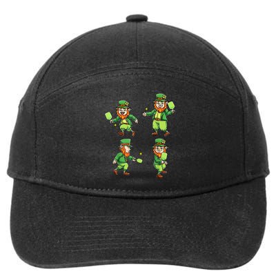 Pickleball Leprechauns St Patrick's Day Pickleball Player 7-Panel Snapback Hat