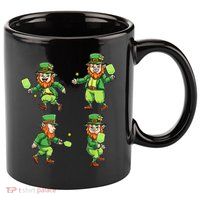 Pickleball Leprechauns St Patrick's Day Pickleball Player 11oz C Handle Ceramic Mug
