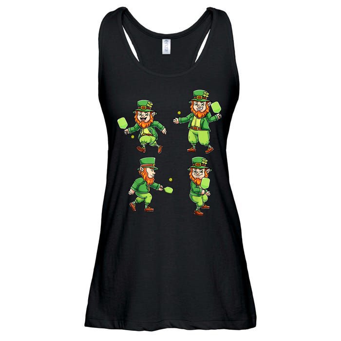 Pickleball Leprechauns St Patrick's Day Pickleball Player Ladies Essential Flowy Tank
