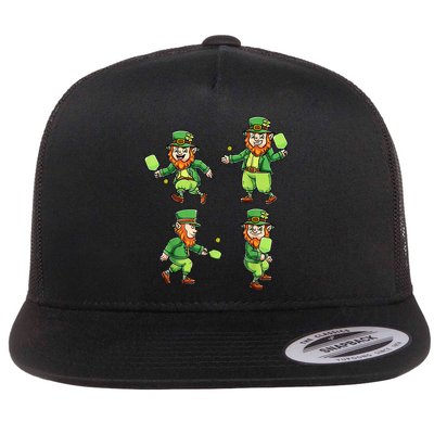 Pickleball Leprechauns St Patrick's Day Pickleball Player Flatbill Hat
