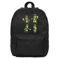 Pickleball Leprechauns St Patrick's Day Pickleball Player 16 in Basic Backpack