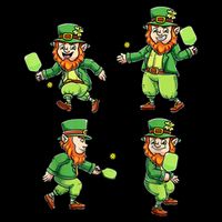 Pickleball Leprechauns St Patrick's Day Pickleball Player 16 in Basic Backpack