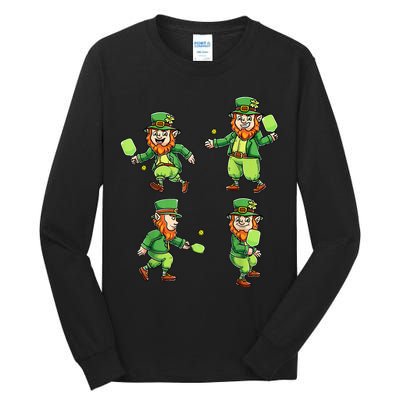 Pickleball Leprechauns St Patrick's Day Pickleball Player Tall Long Sleeve T-Shirt