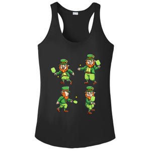 Pickleball Leprechauns St Patrick's Day Pickleball Player Ladies PosiCharge Competitor Racerback Tank