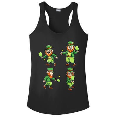 Pickleball Leprechauns St Patrick's Day Pickleball Player Ladies PosiCharge Competitor Racerback Tank