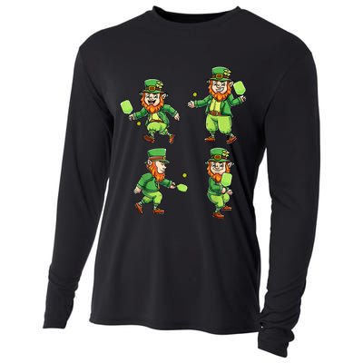 Pickleball Leprechauns St Patrick's Day Pickleball Player Cooling Performance Long Sleeve Crew