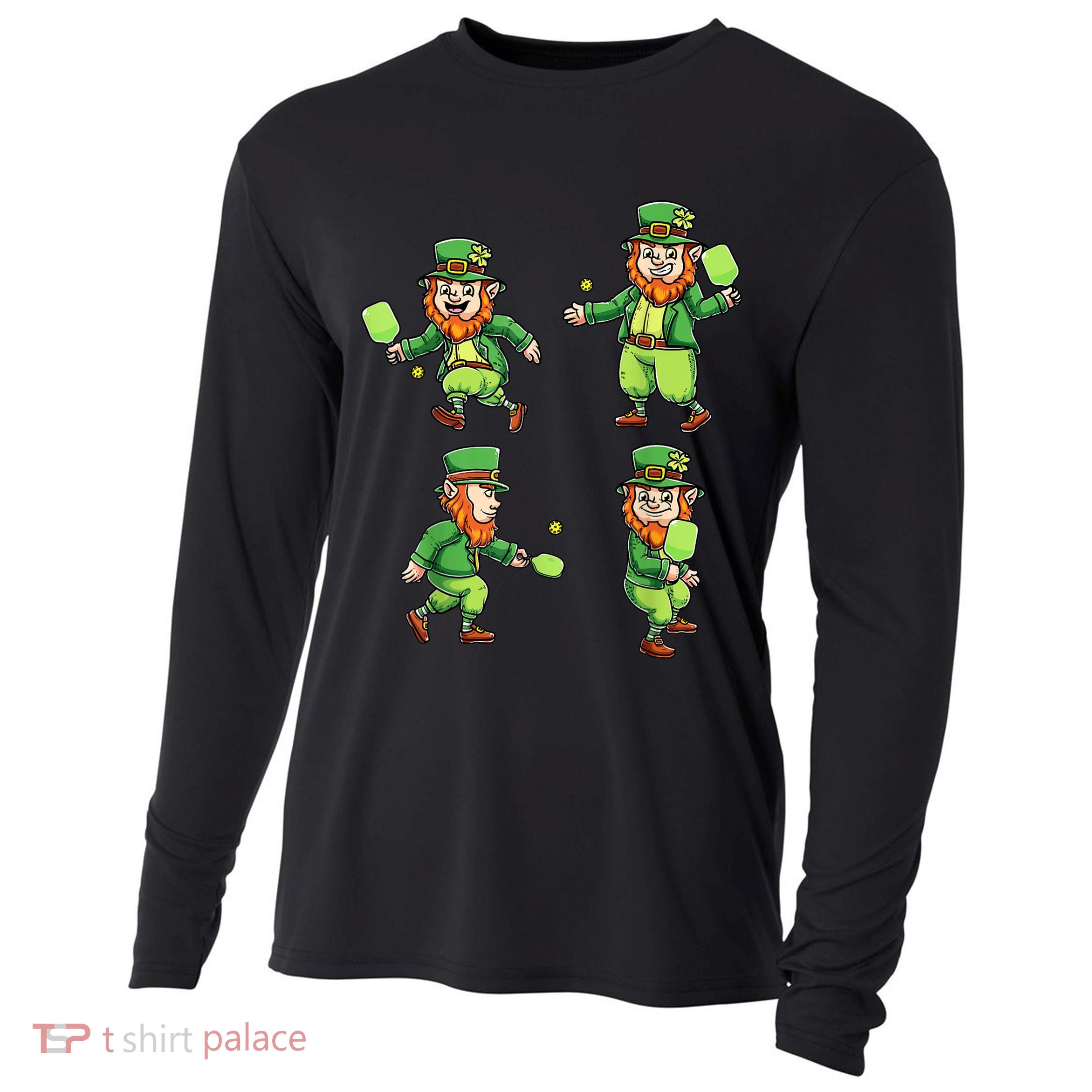 Pickleball Leprechauns St Patrick's Day Pickleball Player Cooling Performance Long Sleeve Crew