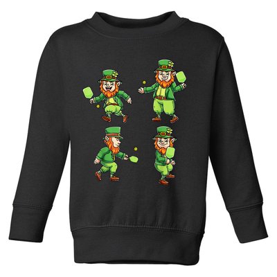 Pickleball Leprechauns St Patrick's Day Pickleball Player Toddler Sweatshirt