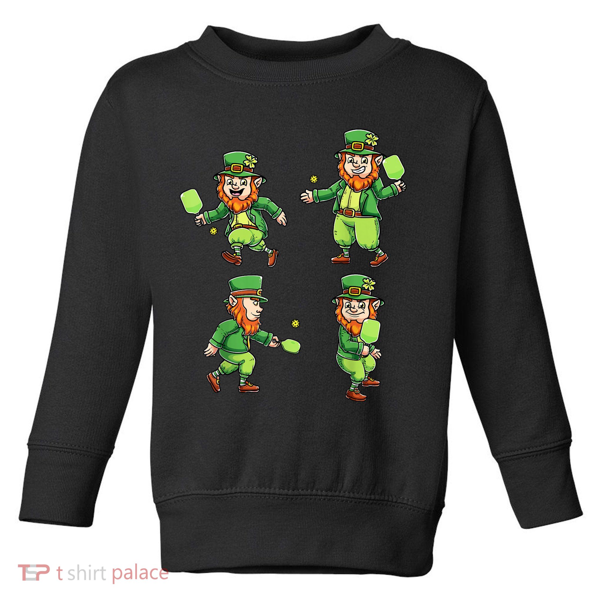 Pickleball Leprechauns St Patrick's Day Pickleball Player Toddler Sweatshirt