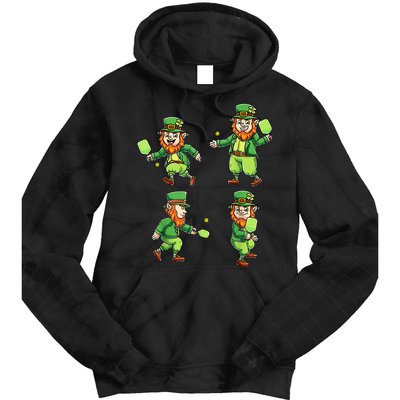 Pickleball Leprechauns St Patrick's Day Pickleball Player Tie Dye Hoodie
