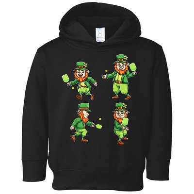 Pickleball Leprechauns St Patrick's Day Pickleball Player Toddler Hoodie