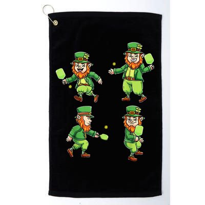 Pickleball Leprechauns St Patrick's Day Pickleball Player Golf Towel