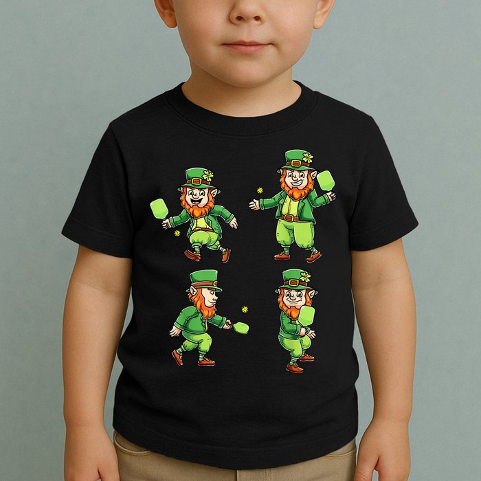 Pickleball Leprechauns St Patrick's Day Pickleball Player Toddler T-Shirt
