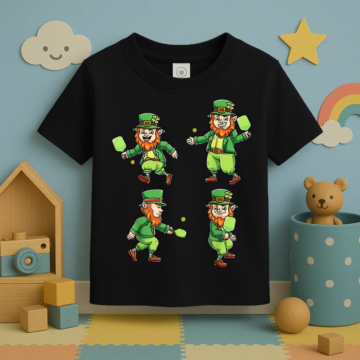Pickleball Leprechauns St Patrick's Day Pickleball Player Toddler T-Shirt