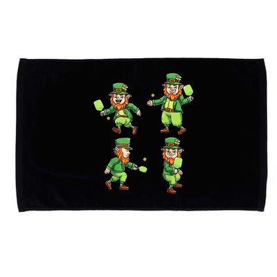 Pickleball Leprechauns St Patrick's Day Pickleball Player Microfiber Hand Towel