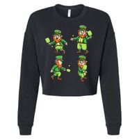 Pickleball Leprechauns St Patrick's Day Pickleball Player Cropped Pullover Crew