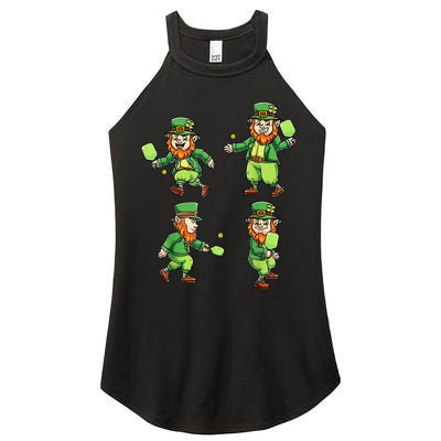 Pickleball Leprechauns St Patrick's Day Pickleball Player Women's Perfect Tri Rocker Tank