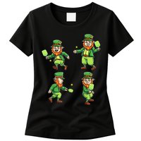 Pickleball Leprechauns St Patrick's Day Pickleball Player Womens T-Shirt