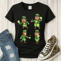 Pickleball Leprechauns St Patrick's Day Pickleball Player Womens T-Shirt
