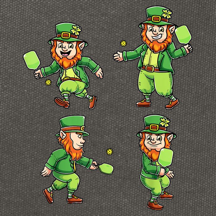 Pickleball Leprechauns St Patrick's Day Pickleball Player Cotton Canvas Backpack