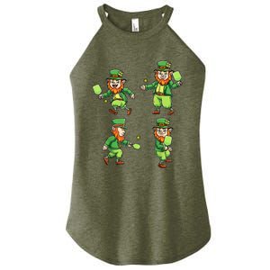 Pickleball Leprechauns St Patrick's Day Pickleball Player Women's Perfect Tri Rocker Tank