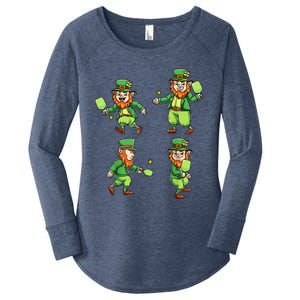 Pickleball Leprechauns St Patrick's Day Pickleball Player Women's Perfect Tri Tunic Long Sleeve Shirt