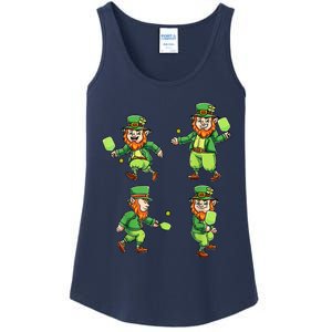 Pickleball Leprechauns St Patrick's Day Pickleball Player Ladies Essential Tank