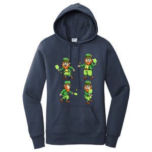 Pickleball Leprechauns St Patrick's Day Pickleball Player Women's Pullover Hoodie