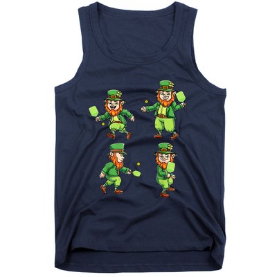 Pickleball Leprechauns St Patrick's Day Pickleball Player Tank Top