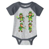 Pickleball Leprechauns St Patrick's Day Pickleball Player Infant Baby Jersey Bodysuit