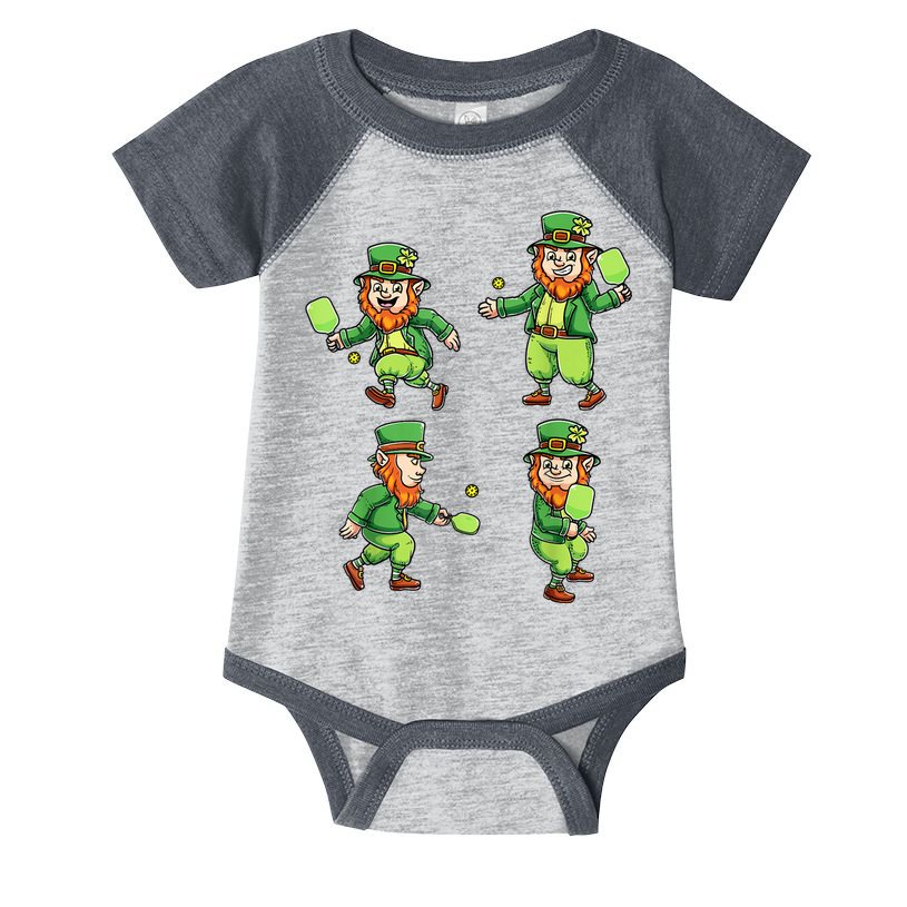 Pickleball Leprechauns St Patrick's Day Pickleball Player Infant Baby Jersey Bodysuit